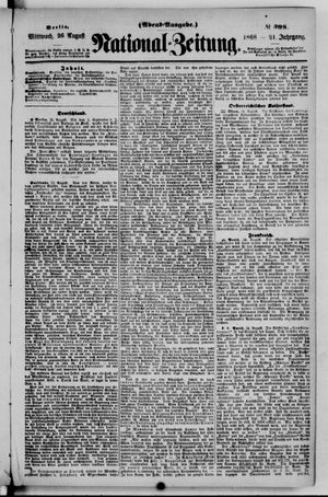 Nationalzeitung vom 26.08.1868