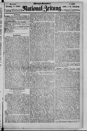 Nationalzeitung vom 08.09.1868