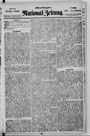 Nationalzeitung vom 08.09.1868