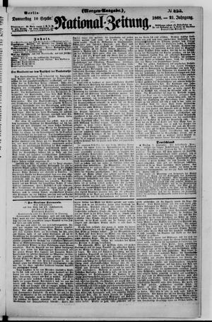 Nationalzeitung vom 10.09.1868
