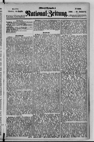 Nationalzeitung vom 14.09.1868