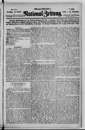 National-Zeitung vom 15.09.1868