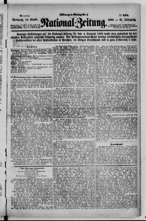 Nationalzeitung vom 16.09.1868