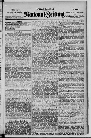 Nationalzeitung vom 22.09.1868