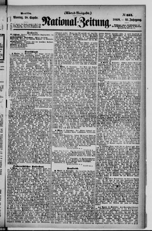 Nationalzeitung vom 28.09.1868
