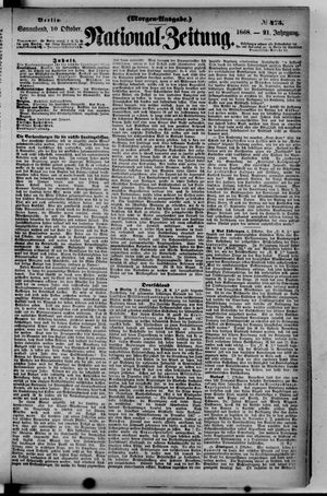 Nationalzeitung vom 10.10.1868