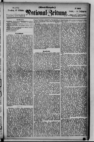 Nationalzeitung vom 27.10.1868
