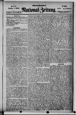 Nationalzeitung vom 09.11.1868