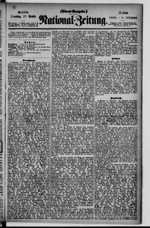 Nationalzeitung vom 17.11.1868