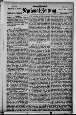 Nationalzeitung vom 18.11.1868