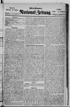 National-Zeitung vom 30.11.1868