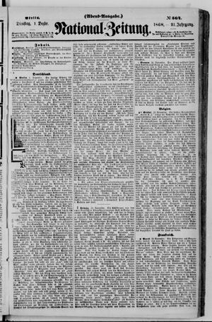 Nationalzeitung vom 01.12.1868