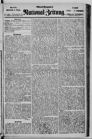 Nationalzeitung vom 02.12.1868