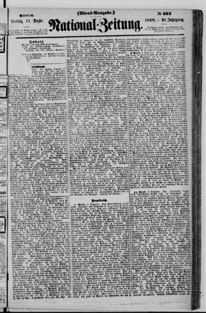 Nationalzeitung vom 11.12.1868