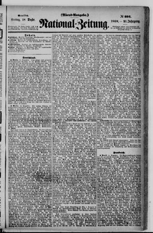Nationalzeitung vom 18.12.1868
