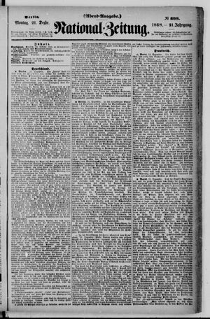 Nationalzeitung vom 21.12.1868