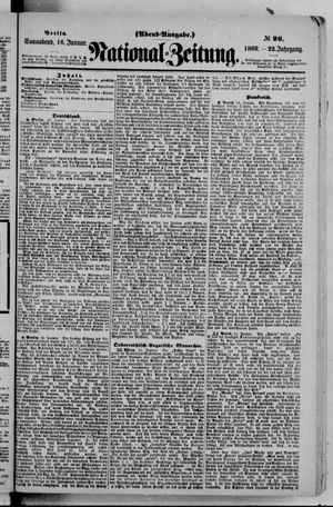 Nationalzeitung vom 16.01.1869