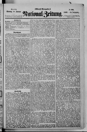 Nationalzeitung vom 18.01.1869
