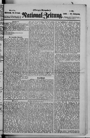 Nationalzeitung vom 20.01.1869
