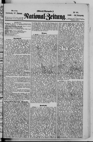 Nationalzeitung vom 27.01.1869