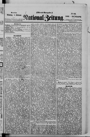 National-Zeitung vom 01.02.1869