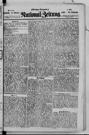 National-Zeitung on Feb 10, 1869
