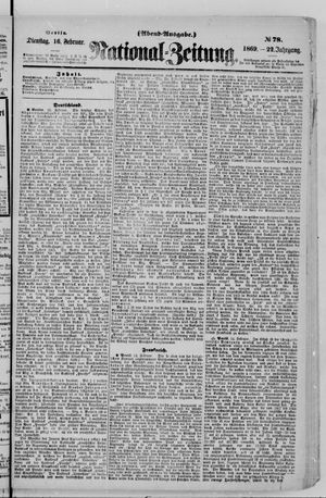 Nationalzeitung on Feb 16, 1869