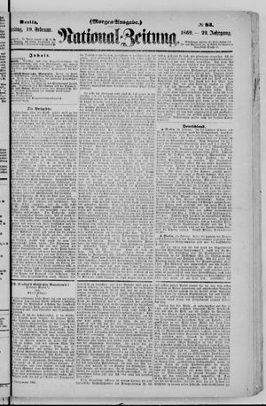 Nationalzeitung vom 19.02.1869