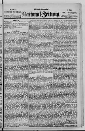 Nationalzeitung on Feb 20, 1869