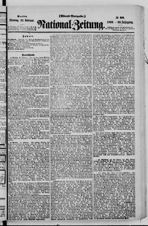 National-Zeitung vom 22.02.1869