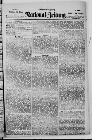 Nationalzeitung vom 22.03.1869