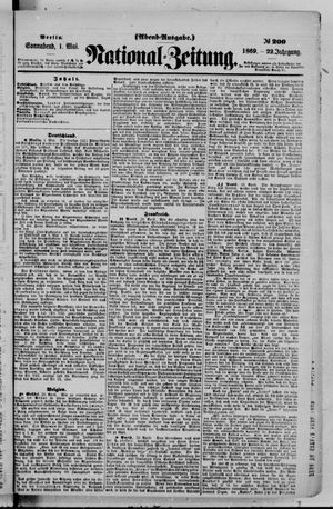 Nationalzeitung vom 01.05.1869