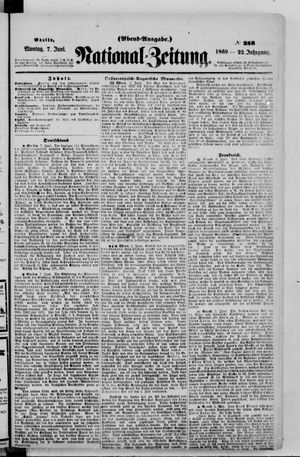 Nationalzeitung vom 07.06.1869