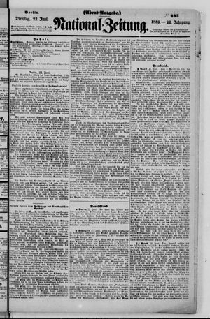 Nationalzeitung vom 22.06.1869