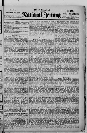 Nationalzeitung vom 31.07.1869