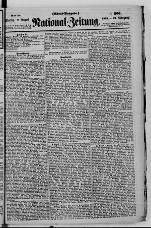 Nationalzeitung vom 09.08.1869