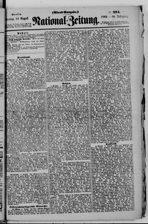 Nationalzeitung vom 13.08.1869