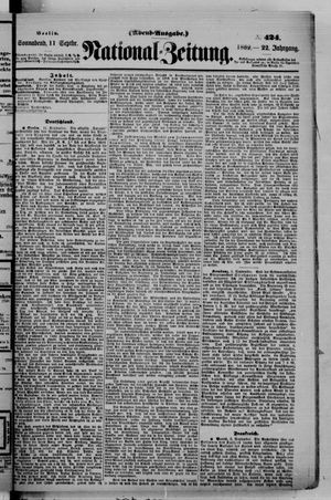 Nationalzeitung vom 11.09.1869