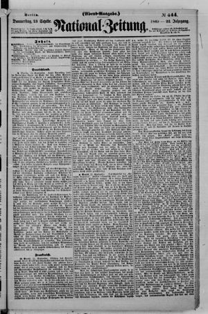 Nationalzeitung vom 23.09.1869