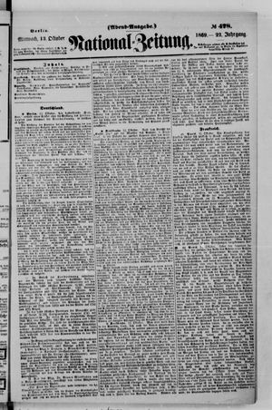 Nationalzeitung on Oct 13, 1869
