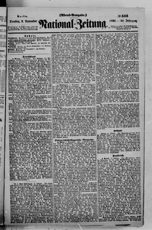 National-Zeitung vom 02.11.1869