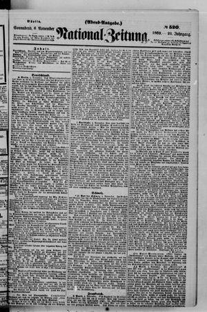 Nationalzeitung vom 06.11.1869