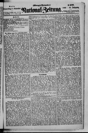 Nationalzeitung vom 11.11.1869