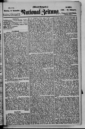 Nationalzeitung vom 15.11.1869