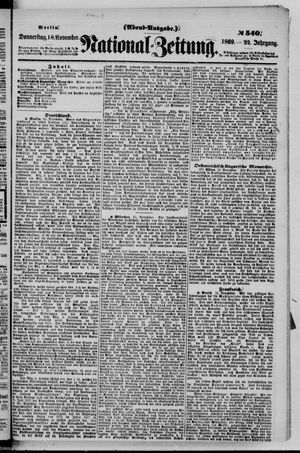 Nationalzeitung on Nov 18, 1869