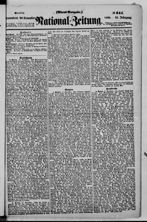 Nationalzeitung vom 20.11.1869
