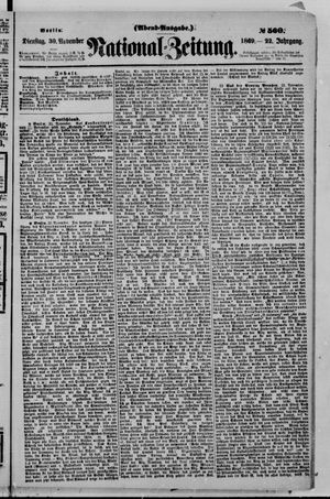 Nationalzeitung vom 30.11.1869