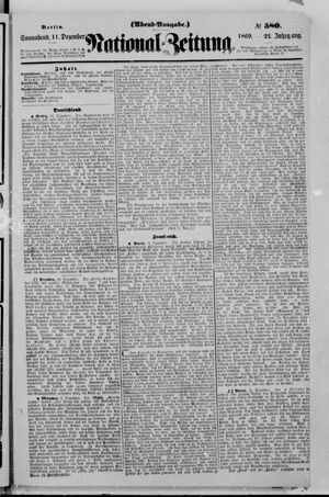 Nationalzeitung vom 11.12.1869