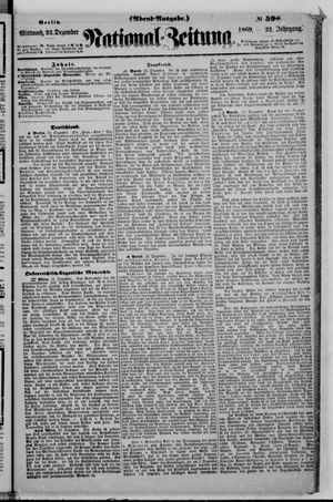 Nationalzeitung vom 22.12.1869