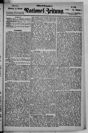 Nationalzeitung vom 10.01.1870